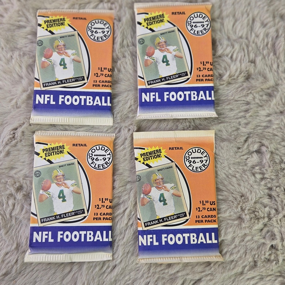 Lot of 4 1996-97 Goudey Fleer NFL Football Premiere Edition Retail Packs Favre